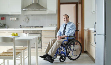 Man in a Wheelchair in the home