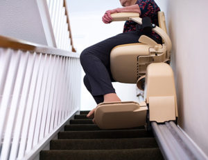 Woman using chair lift
