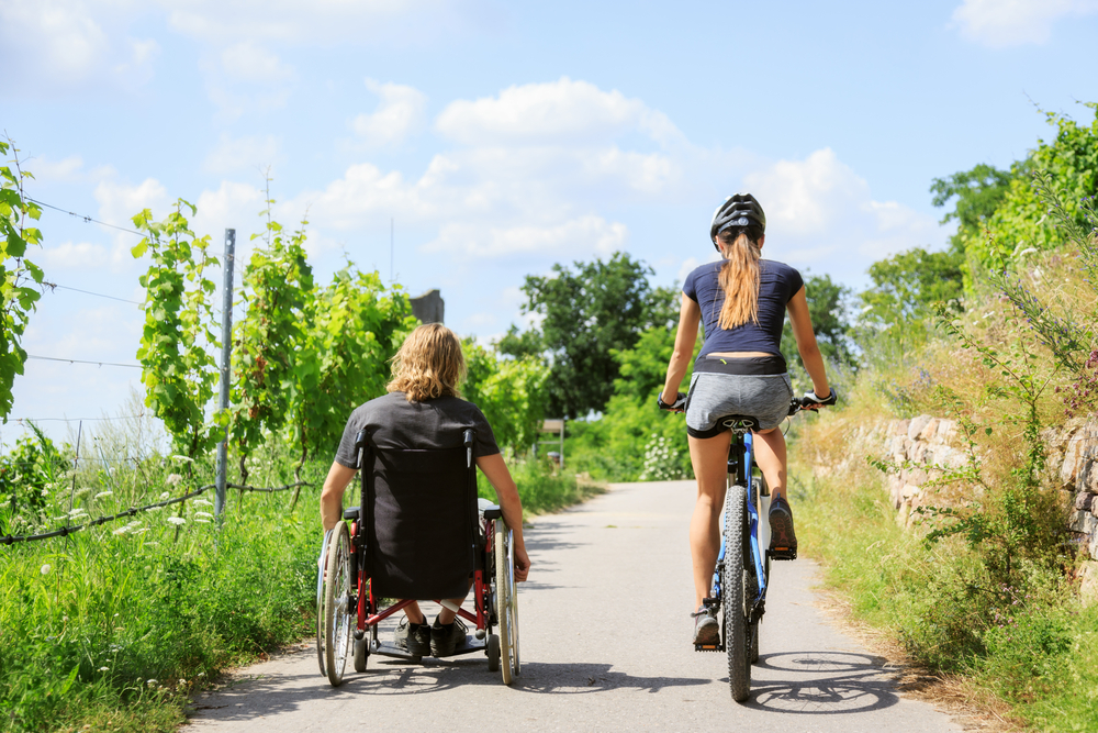 bike riding and wheelchair