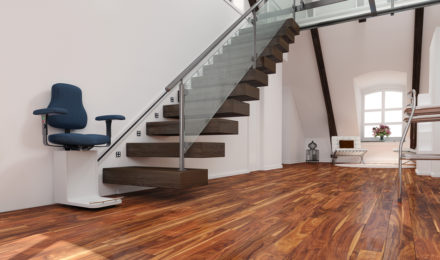 An empty stairlift in a modern home.